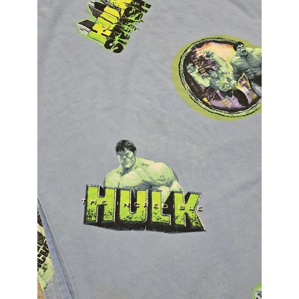 Vintage The Incredible Hulk Flat Twin Bed Sheet Kids Retro Bedroom Cartoon 42x92